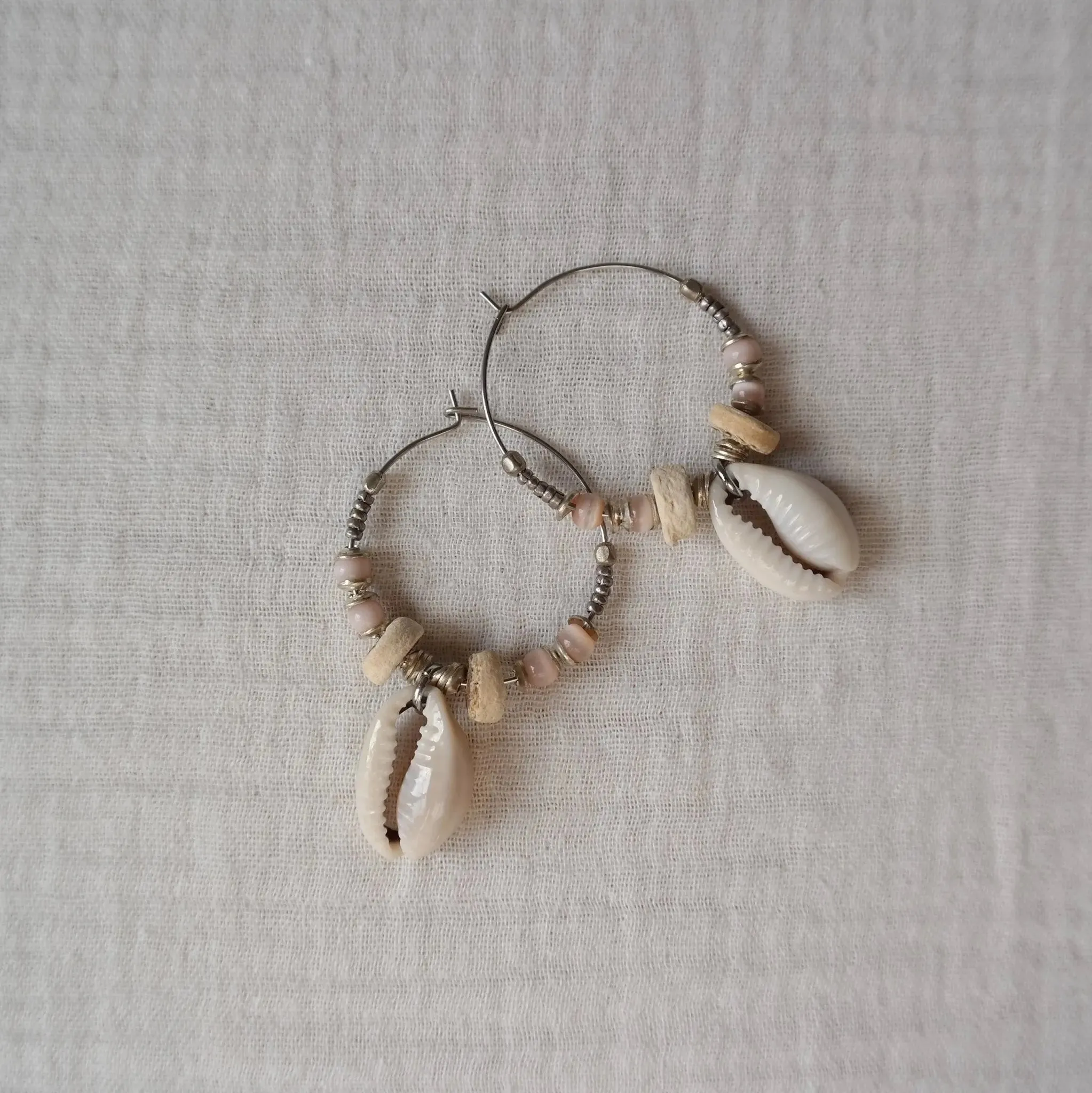 Cowrie Shell Hoop Earrings