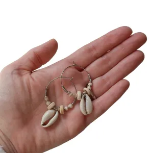 Cowrie Shell Hoop Earrings