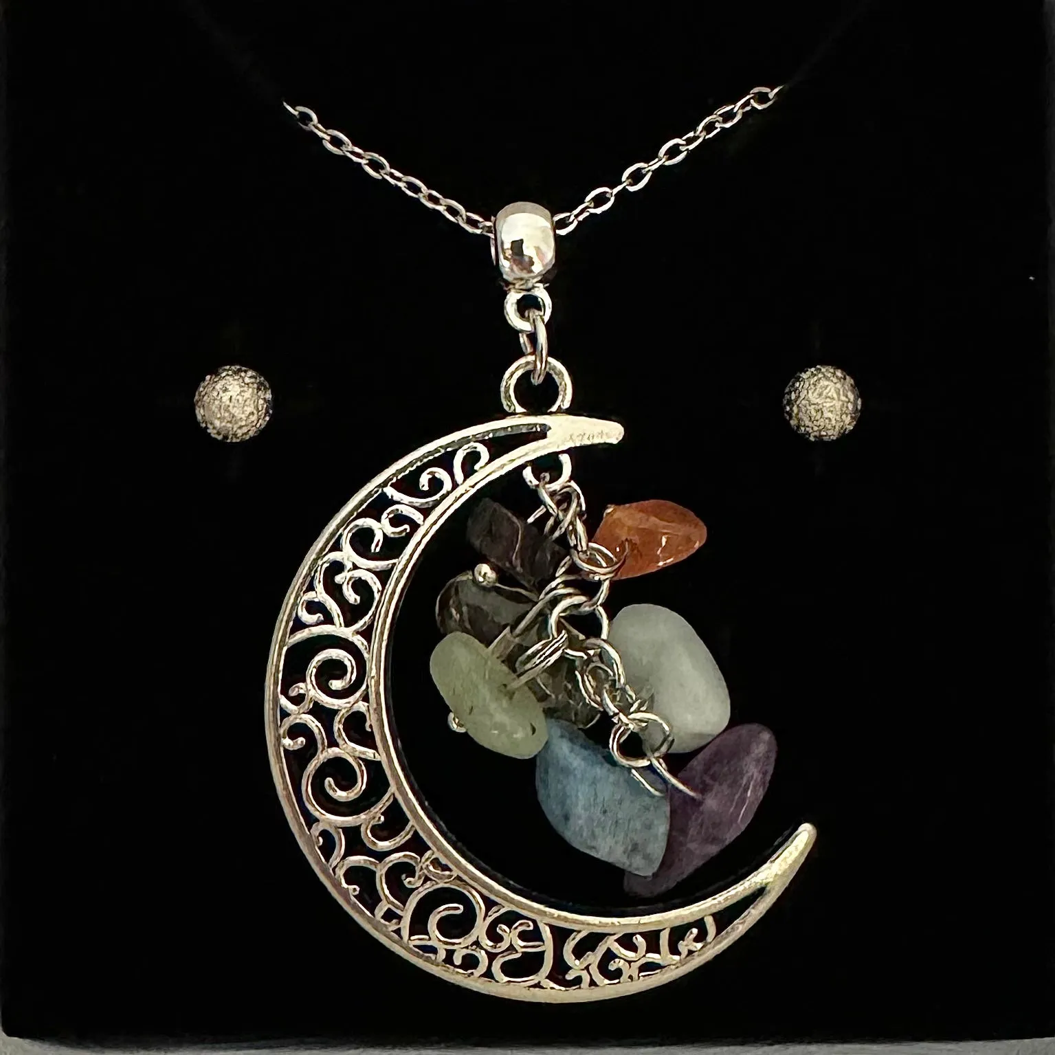 CRESCENT MOON CHAKRA ENERGY PENDANT ONLY - FREE CHAIN & EARRINGS