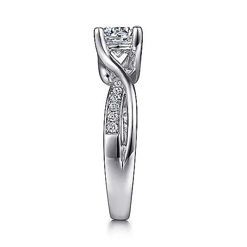 Crossover Bead Set With Polished Round Diamond Ring 403A