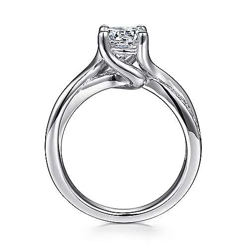 Crossover Bead Set With Polished Round Diamond Ring 403A