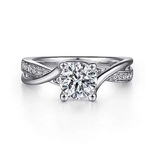 Crossover Bead Set With Polished Round Diamond Ring 403A