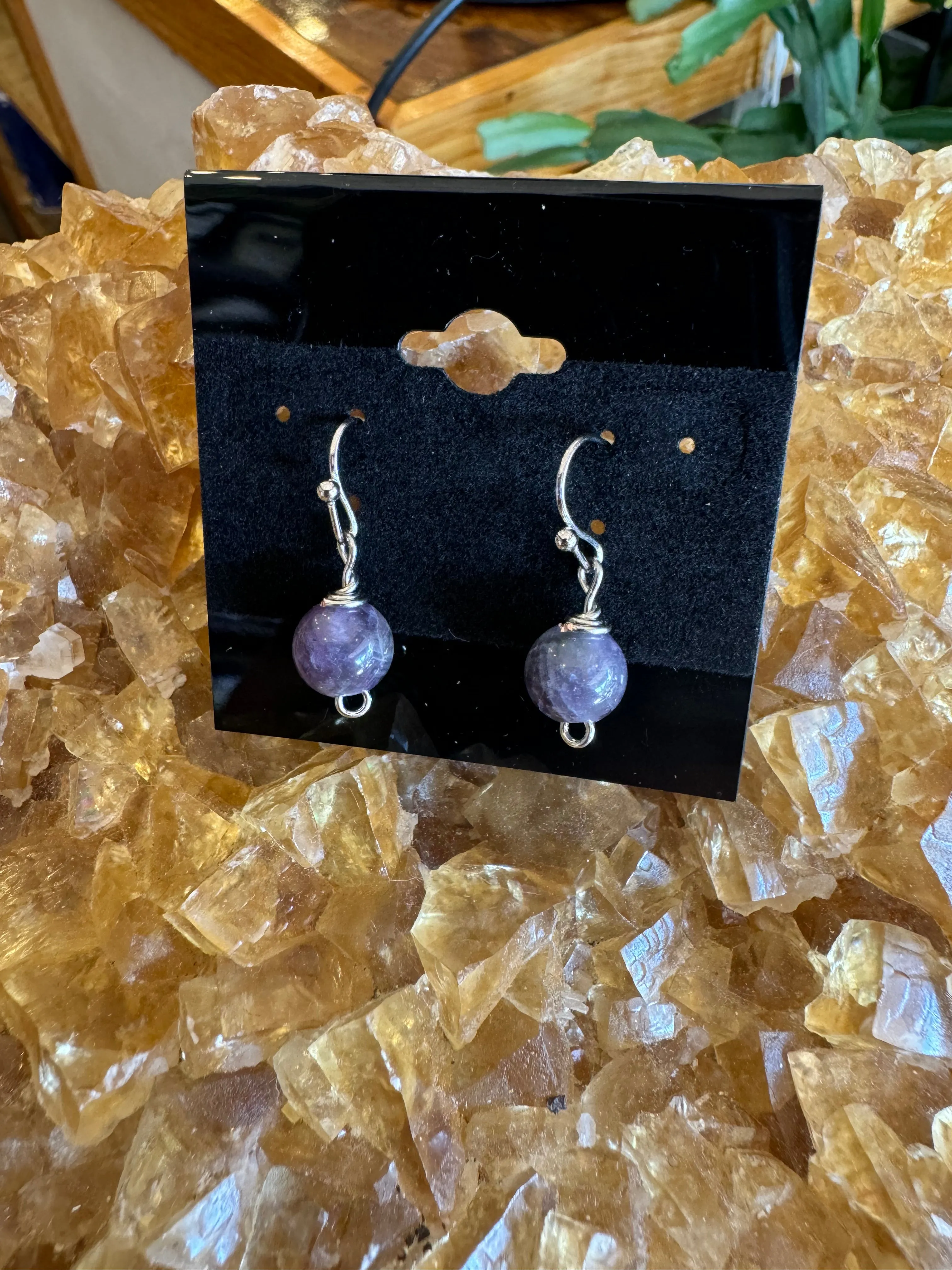 Crystal Bead Dangle Earrings