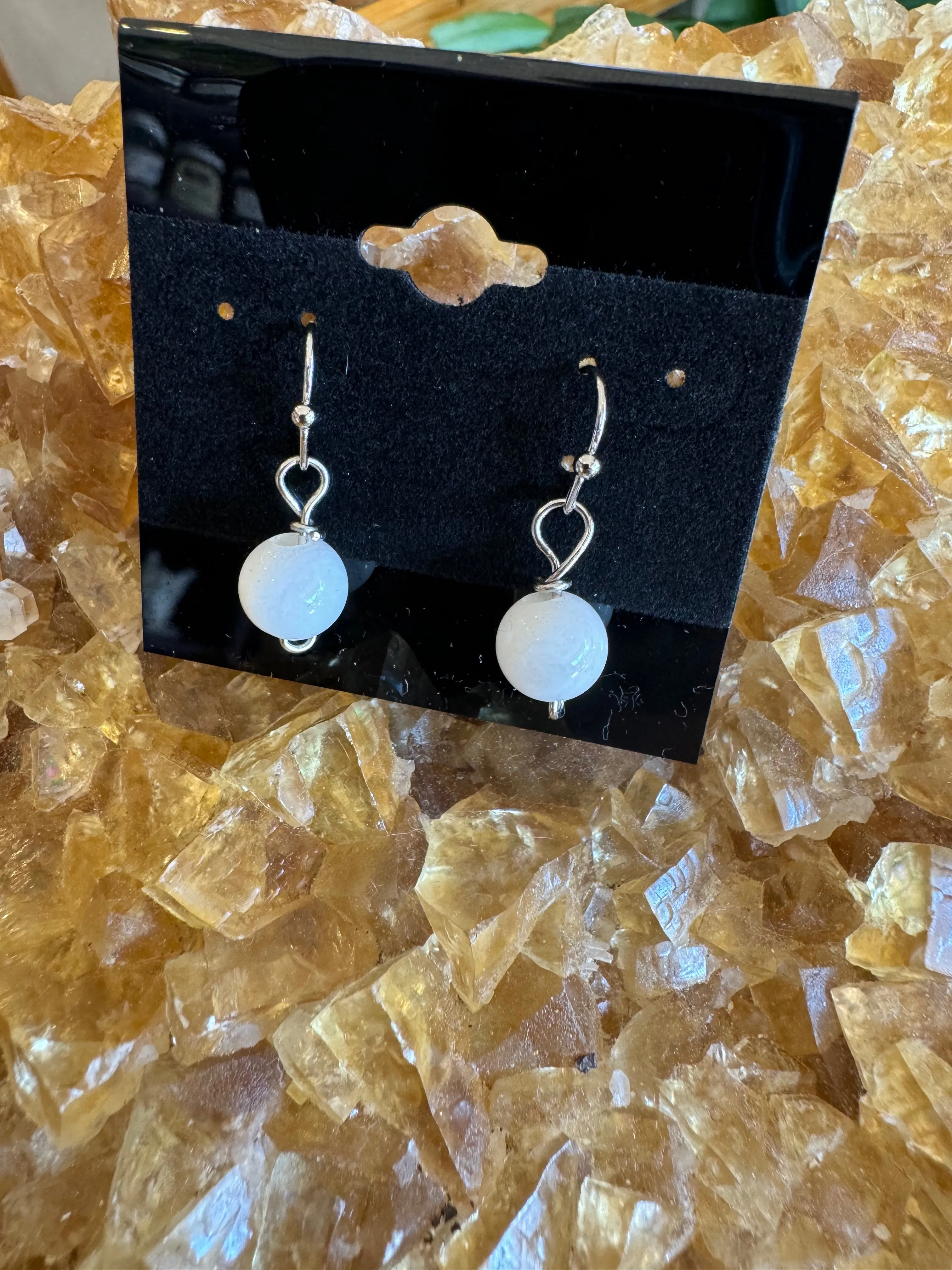 Crystal Bead Dangle Earrings