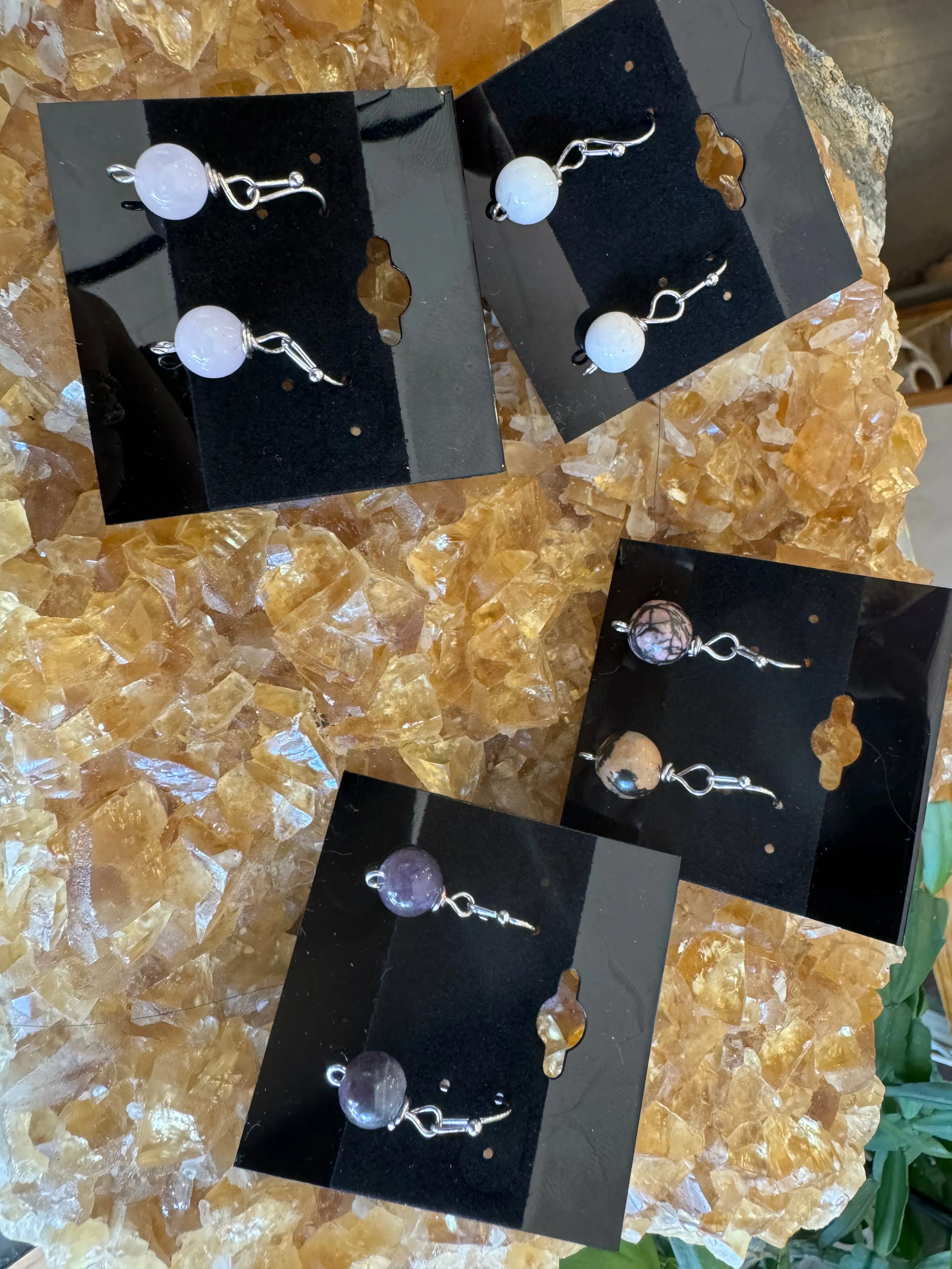Crystal Bead Dangle Earrings