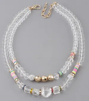Crystal Clear Beaded Necklace