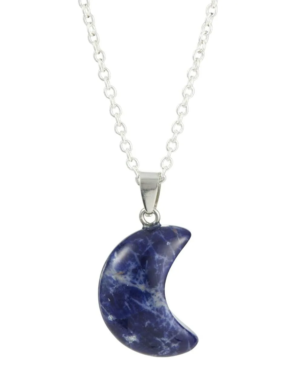 Crystal Cresent Moon Necklace - Polished Crystal Moon Pendant - Crystal Pendant - Gemstone Crescent Moon - Moon Shaped Gift - Moon Jewelry
