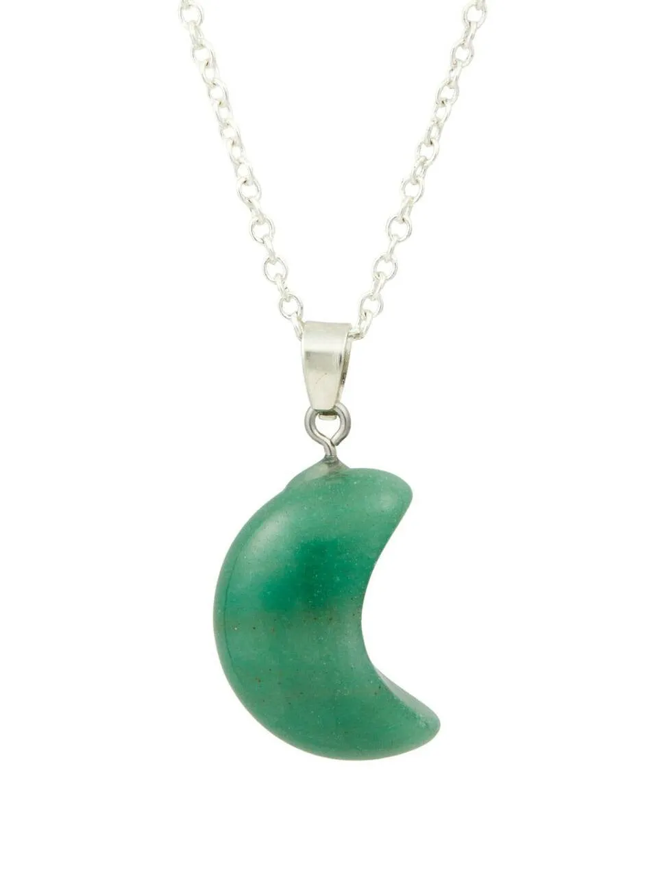 Crystal Cresent Moon Necklace - Polished Crystal Moon Pendant - Crystal Pendant - Gemstone Crescent Moon - Moon Shaped Gift - Moon Jewelry