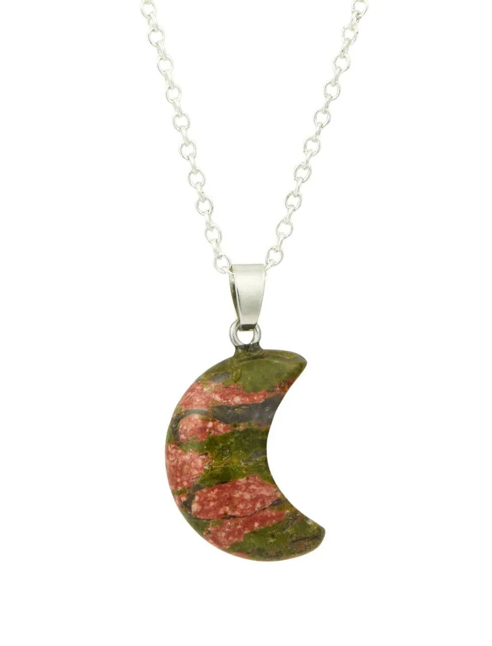 Crystal Cresent Moon Necklace - Polished Crystal Moon Pendant - Crystal Pendant - Gemstone Crescent Moon - Moon Shaped Gift - Moon Jewelry