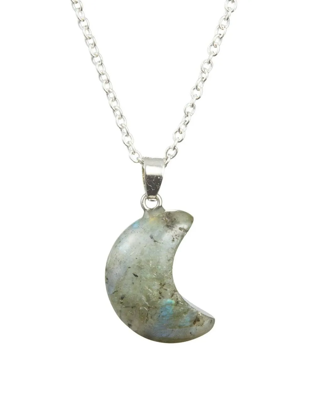 Crystal Cresent Moon Necklace - Polished Crystal Moon Pendant - Crystal Pendant - Gemstone Crescent Moon - Moon Shaped Gift - Moon Jewelry