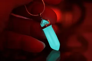 Crystal Healing Point / Glow in the Dark Pendant / Quartz Necklace /