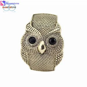 Crystal Large Eye Owl Cuff Wide Bangle Bracelet
