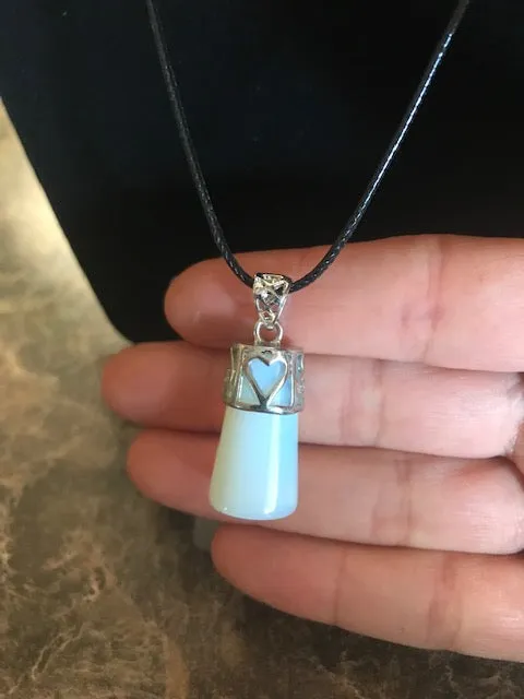 Crystal Pendant with  Silver or Black Necklace
