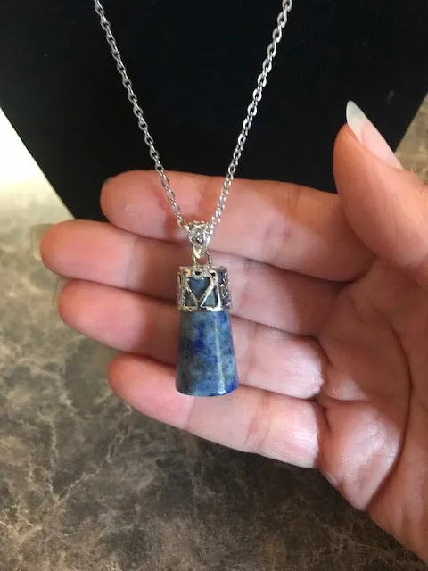 Crystal Pendant with  Silver or Black Necklace