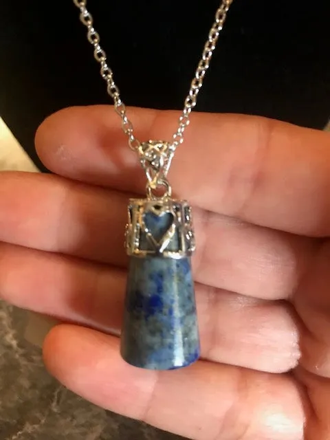 Crystal Pendant with  Silver or Black Necklace