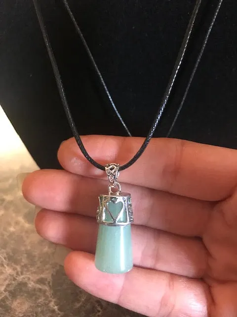 Crystal Pendant with  Silver or Black Necklace