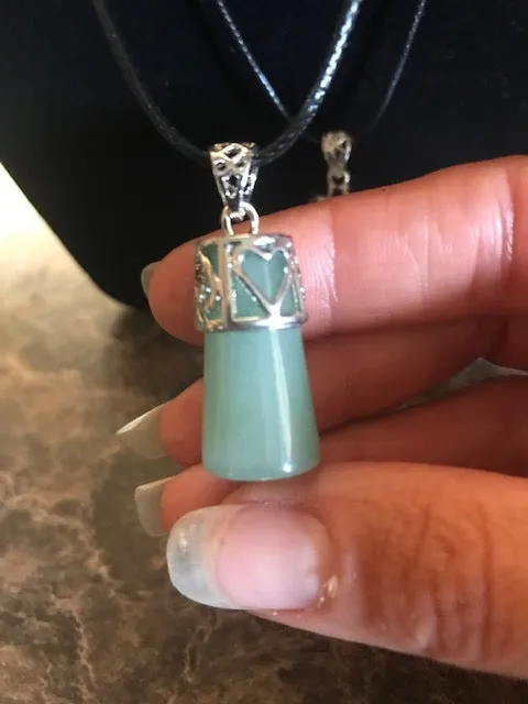 Crystal Pendant with  Silver or Black Necklace