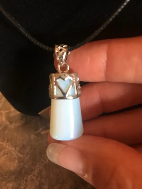 Crystal Pendant with  Silver or Black Necklace