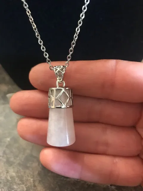Crystal Pendant with  Silver or Black Necklace