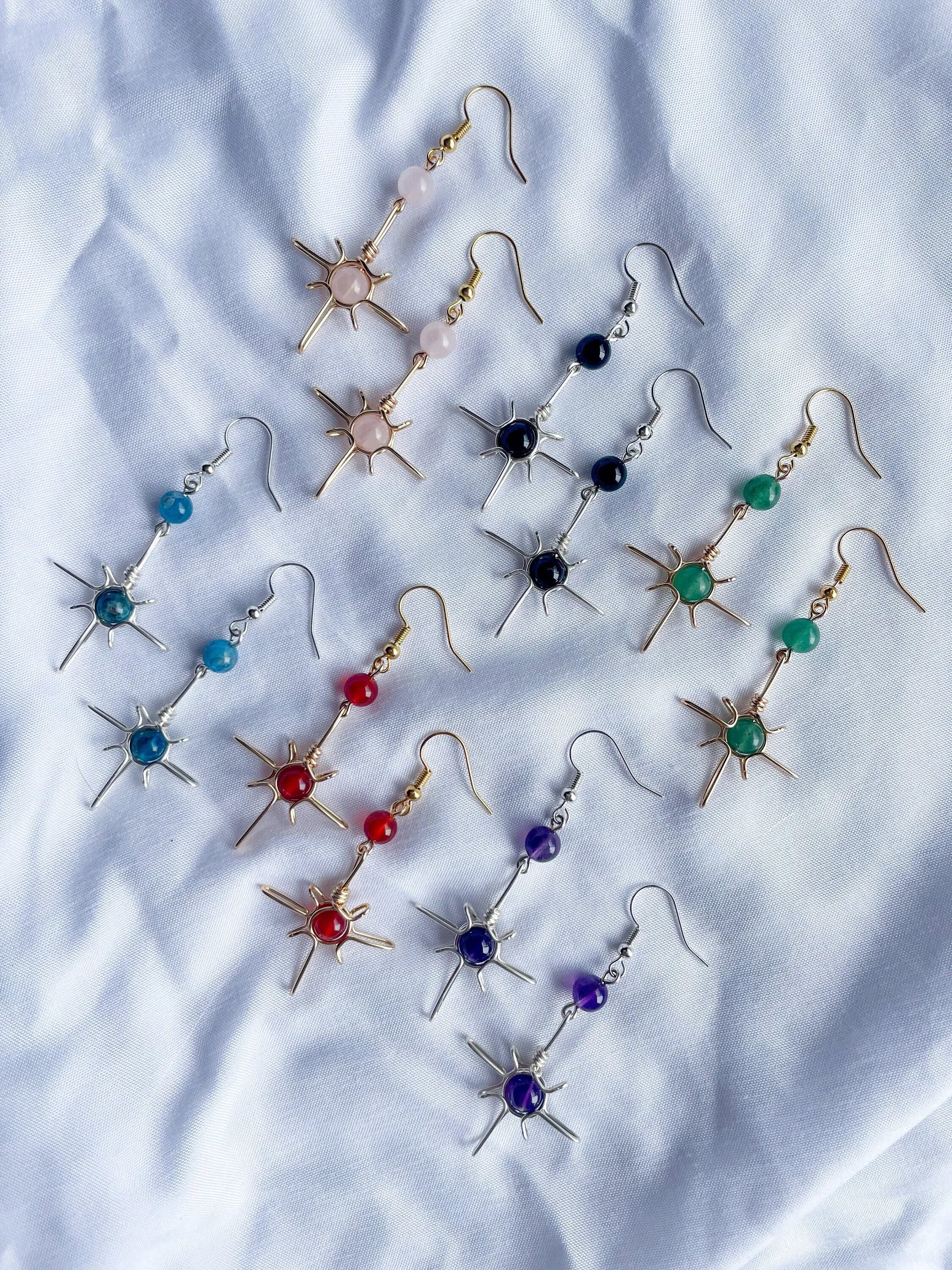 Crystal Sun Earrings - Custom