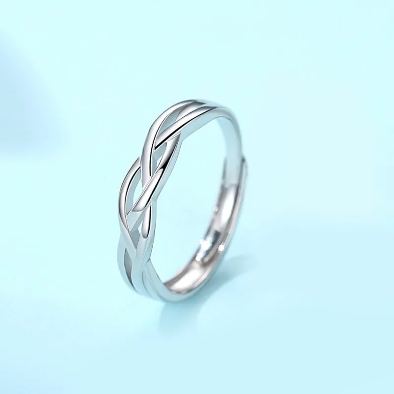 Custom Engraved Knots Wedding Bands for Couples