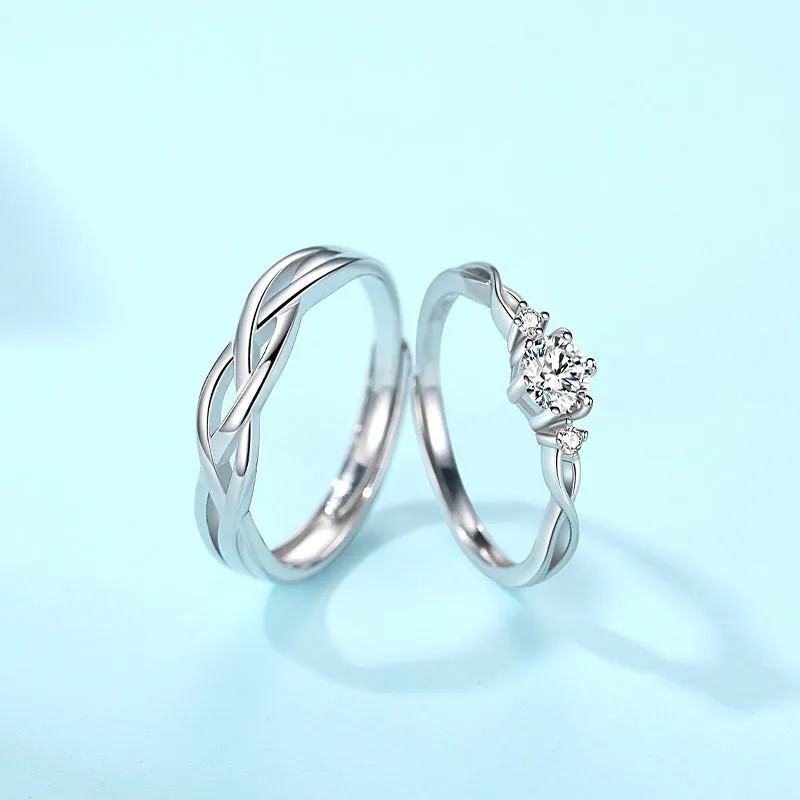 Custom Engraved Knots Wedding Bands for Couples
