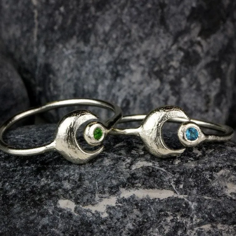 Dainty Open Moon Ring