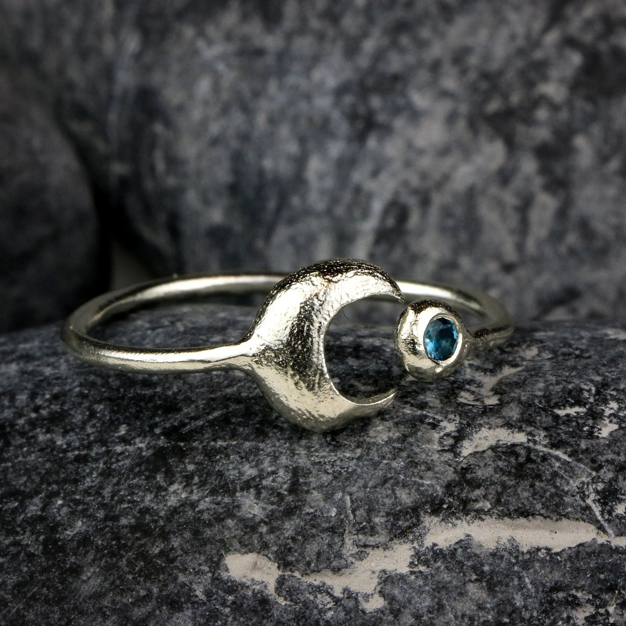 Dainty Open Moon Ring