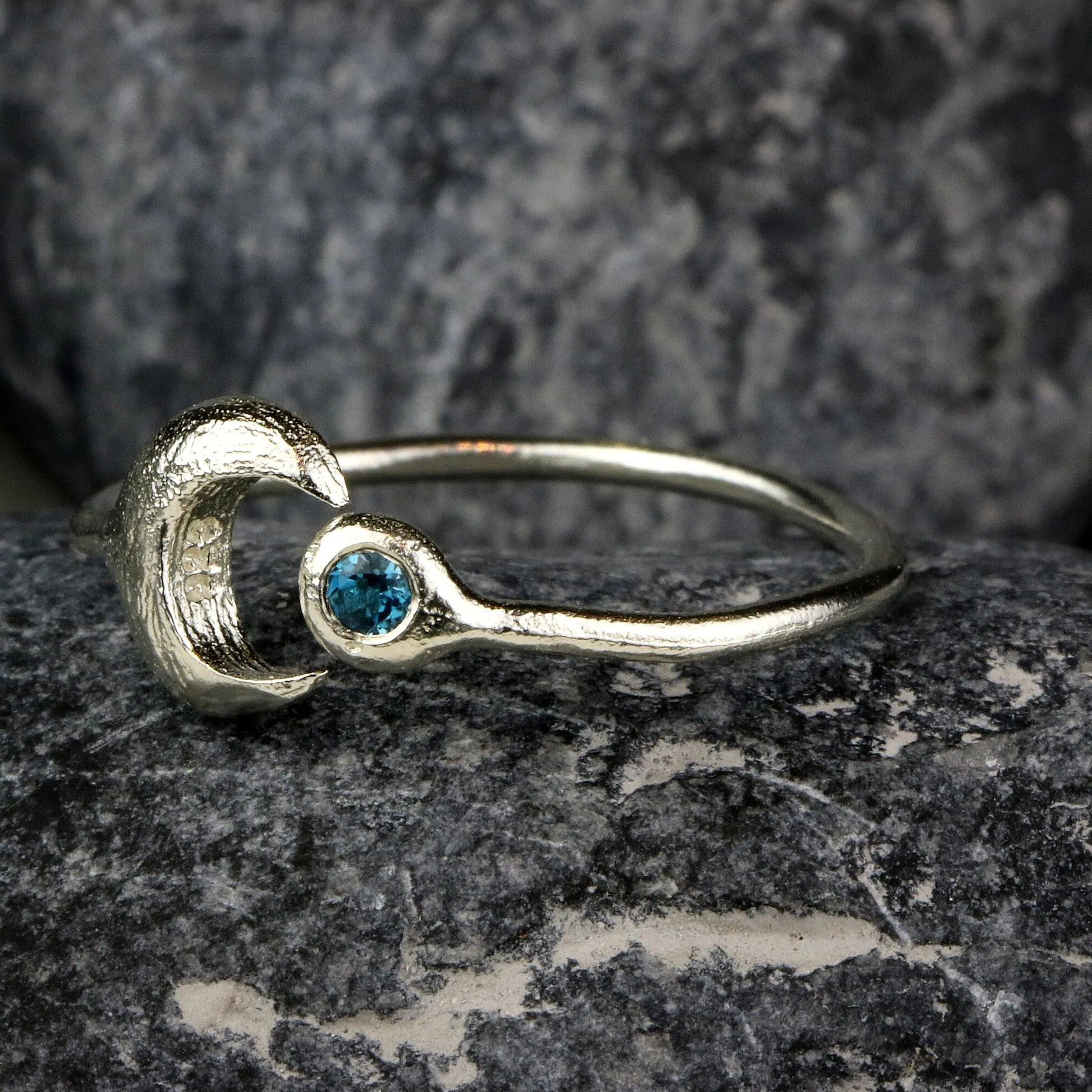 Dainty Open Moon Ring