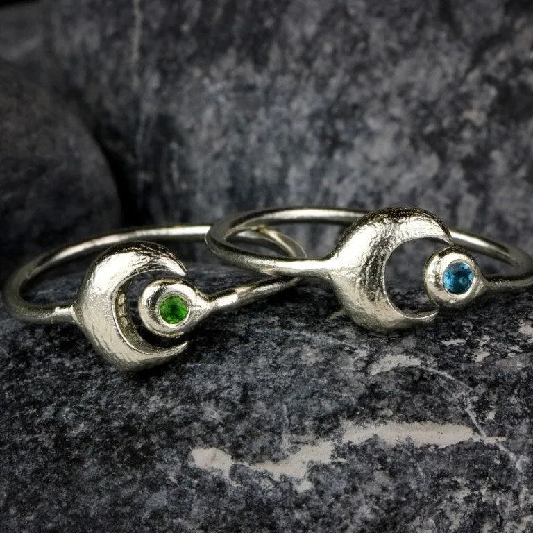 Dainty Open Moon Ring