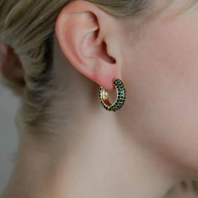 Darling Diva Emerald Crystal Hoops