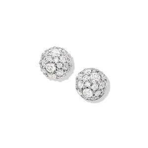 David Yurman Petite Pave Stud Earrings in 18K Yellow Gold with Diamonds 4.5mm