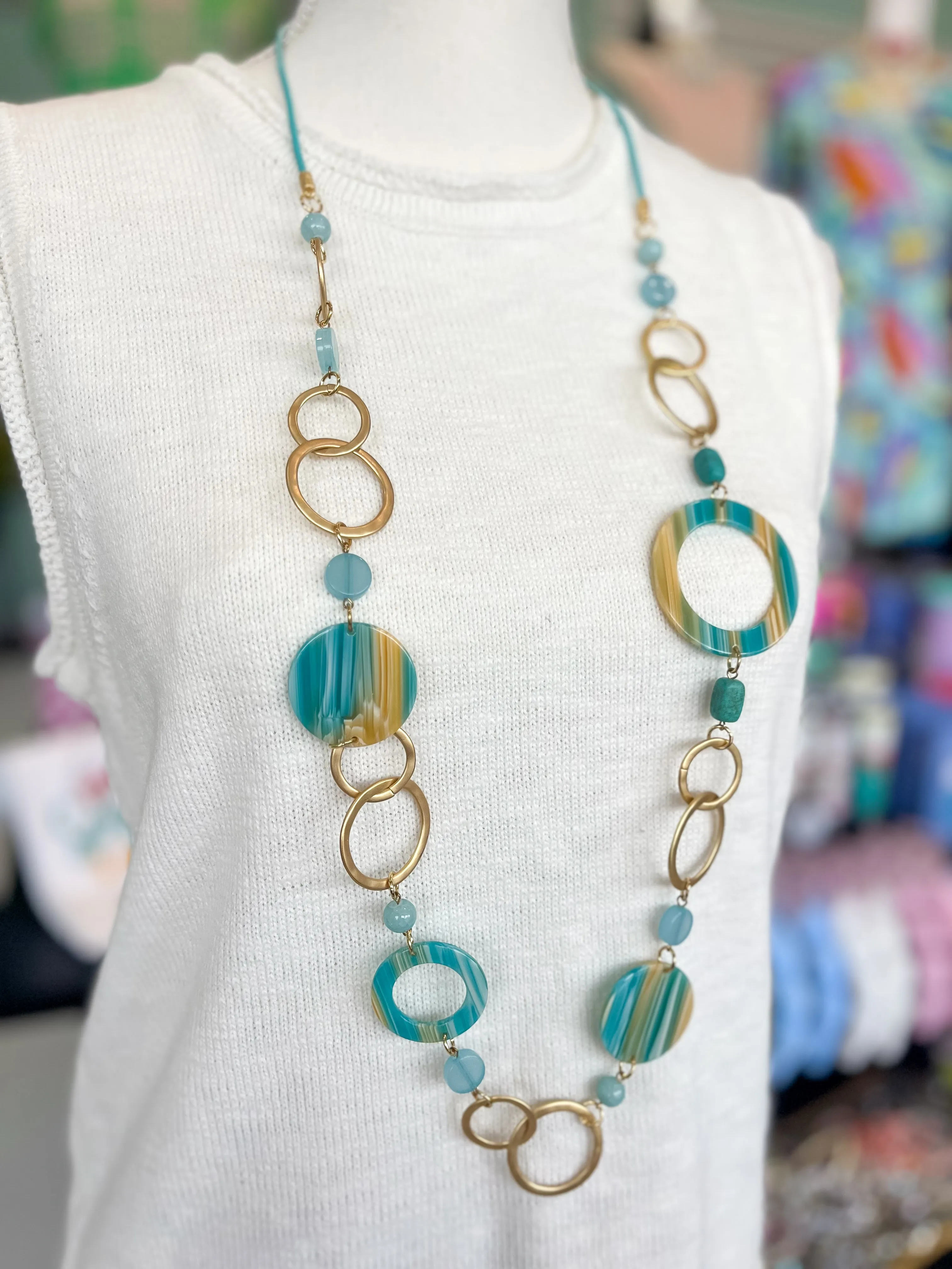 Deep Teal Statement Necklace