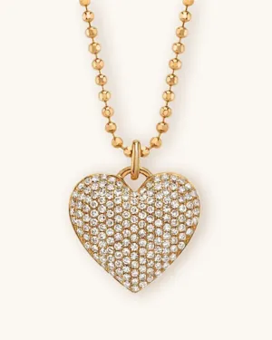 Diamond Puffed Heart Necklace