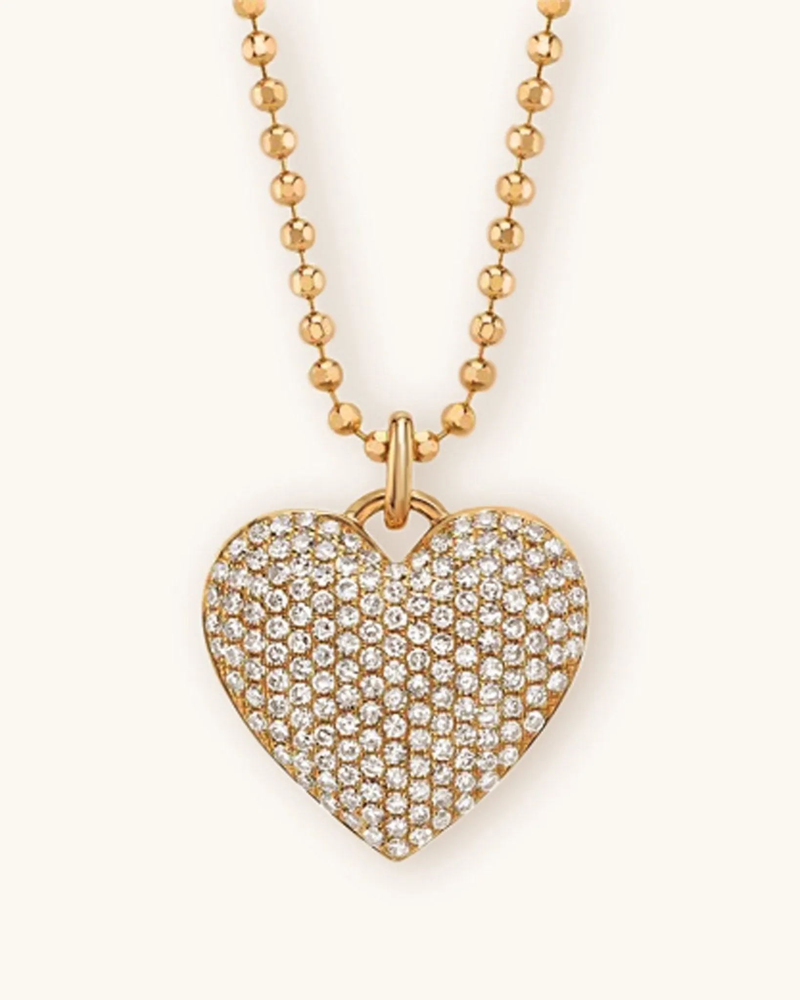 Diamond Puffed Heart Necklace