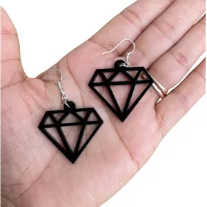 Diamond Sillhouette Acrylic Dangle Earrings