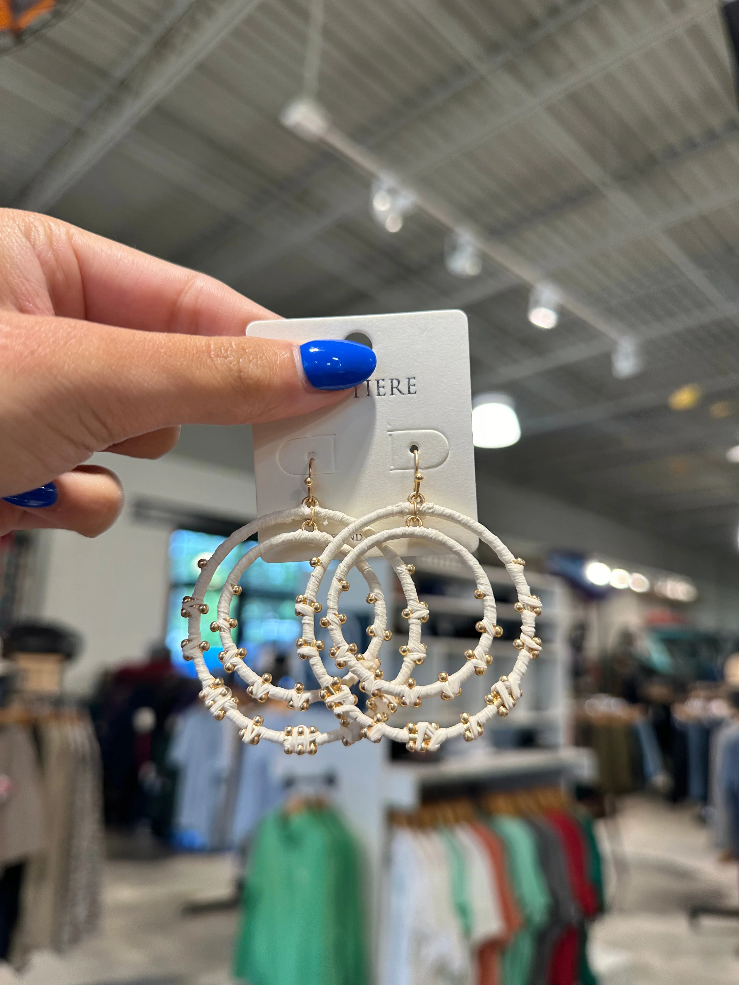 Double Gold Beaded Hoops