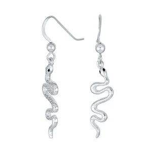 Egyptian Serpent Dangle Earrings Snake Design  Sterling Silver