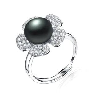 Elegant 925 Sterling Silver Sun Flower Zircon Rings