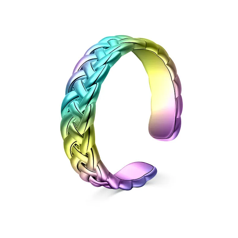 Elegant and quiet Wide braid toe ring