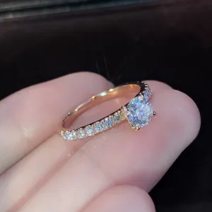 Elegant Crystal Engagement Ring