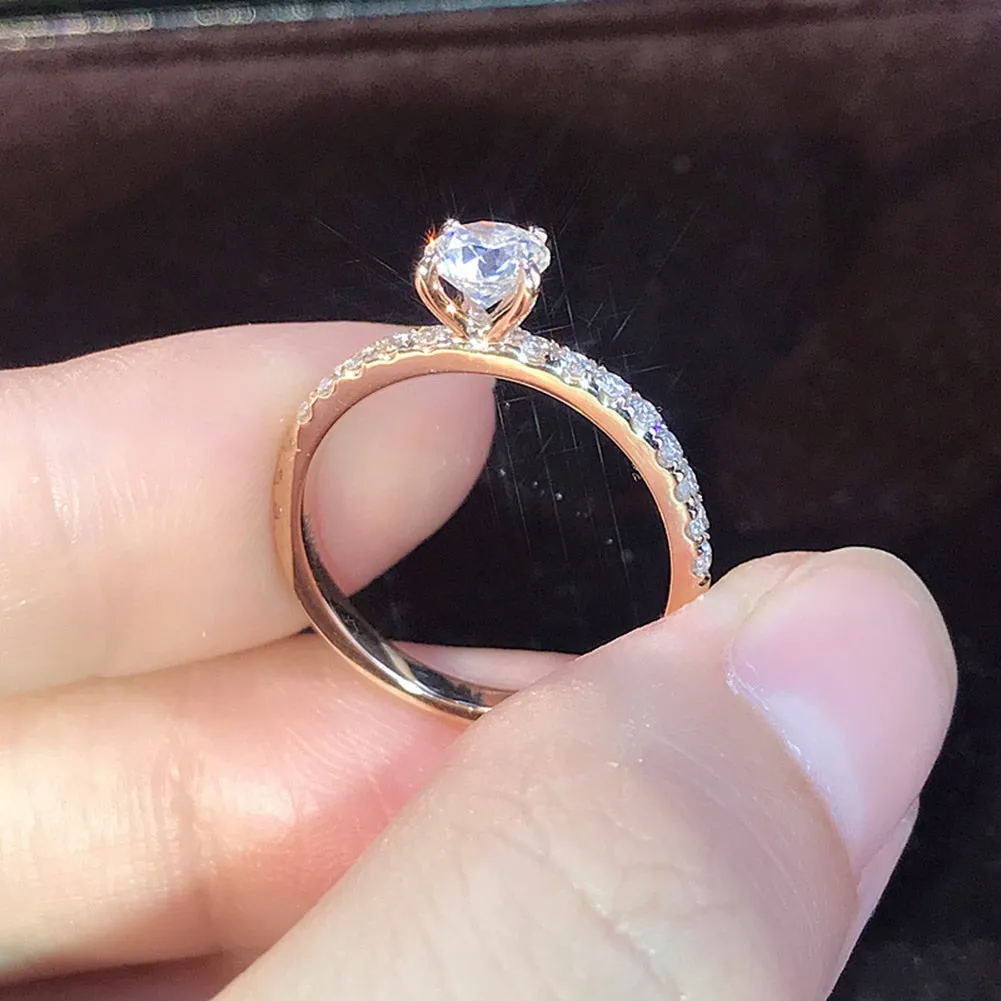 Elegant Crystal Engagement Ring