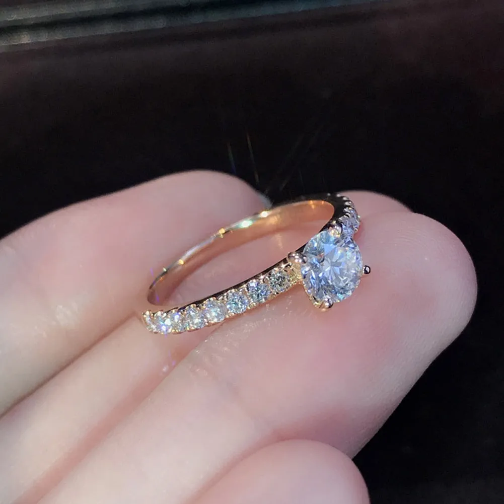 Elegant Crystal Engagement Ring