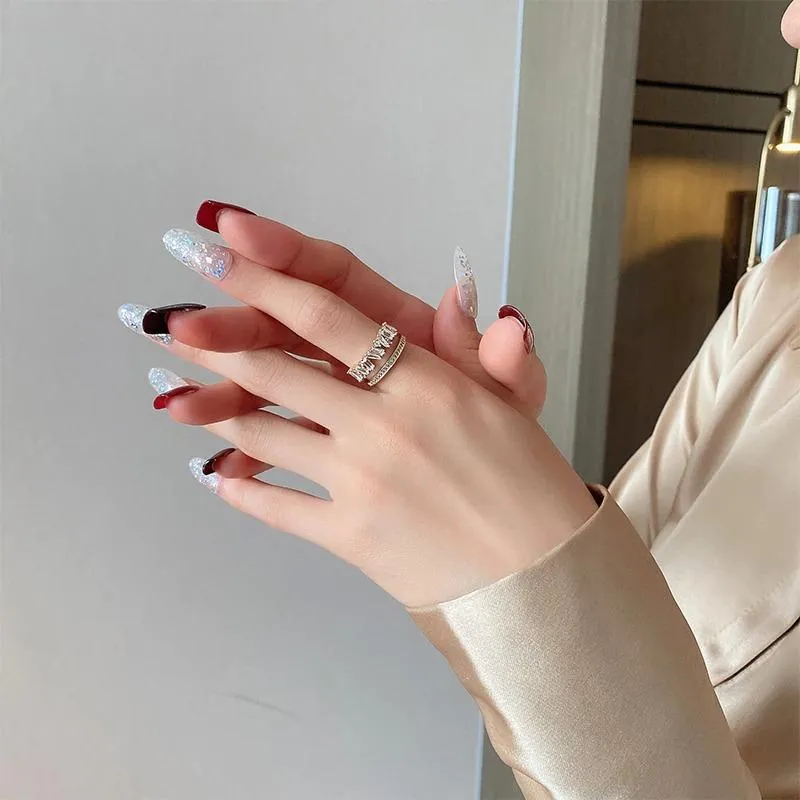 Elegant Fashion Double Layer Zircon Adorned Rings