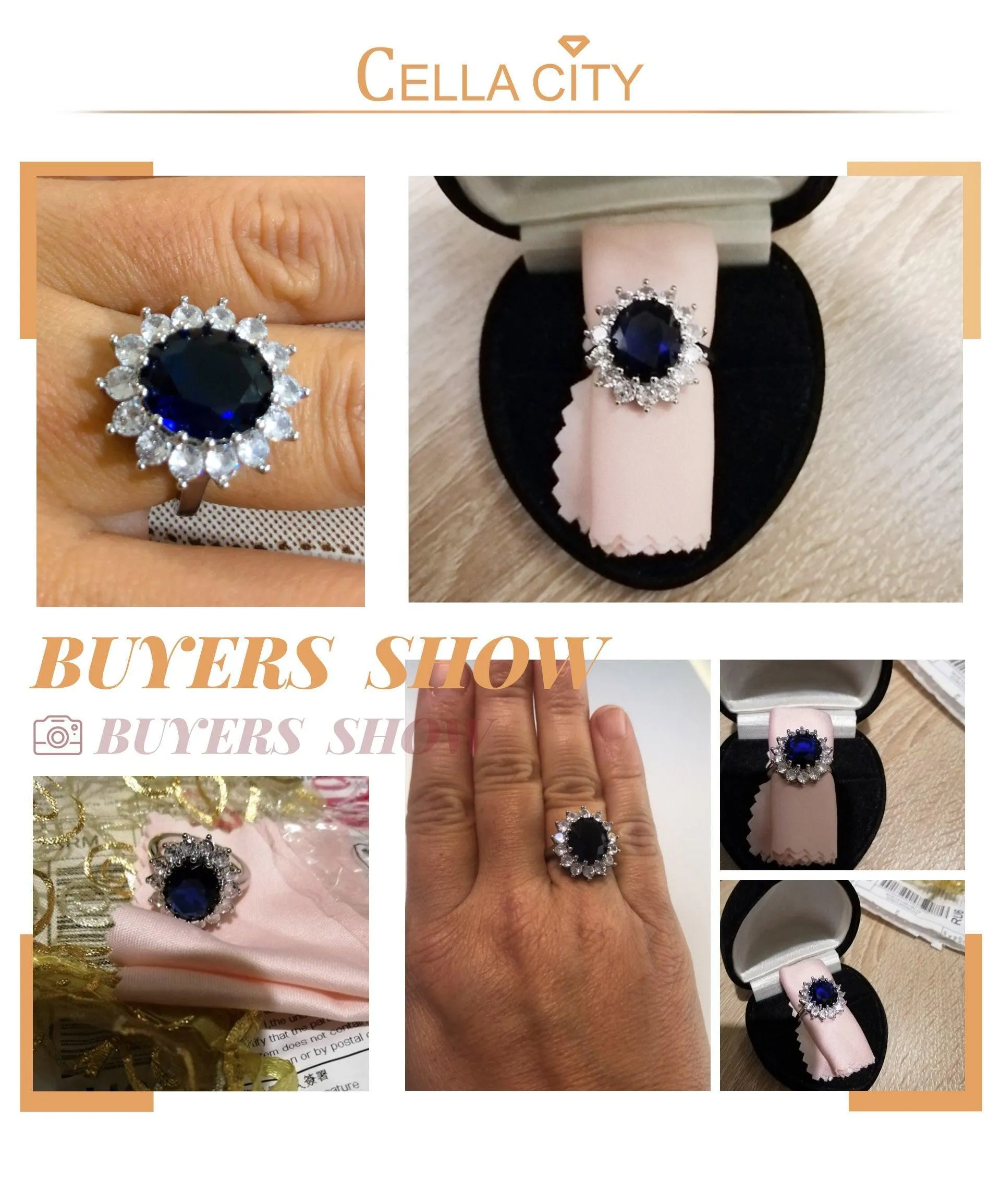 Elegant Fashionable Sunflower Design Oval Lab Sapphire Gemstone Ring