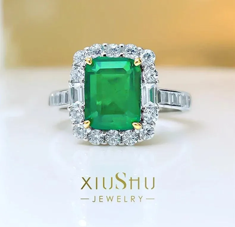 Elegant Lab Created Emerald Gemstone High Quality AAAAA High Carbon Diamonds for Women - Fine  Jewellery