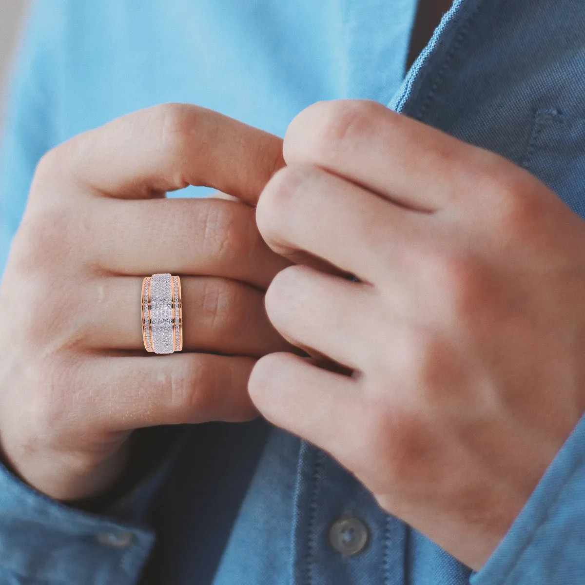 Elegant Lab Grown Cluster Diamond Ring