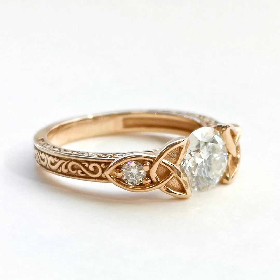 Elegant Moissanite Rose Gold Ring