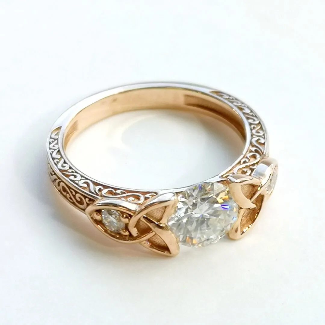 Elegant Moissanite Rose Gold Ring