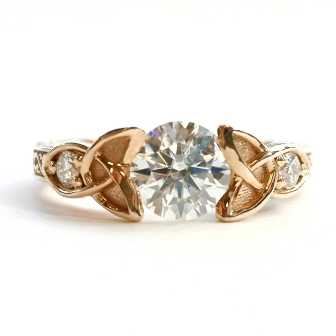 Elegant Moissanite Rose Gold Ring